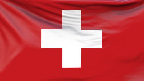 switzerland flag waving continuously in the wind. national flag of switzerland fabric surface background. swiss confederation flag. seamless loop 3d animation. for news, independence day, elections