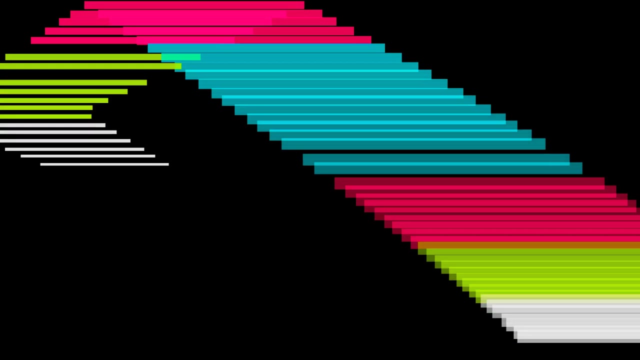 Abstract Geometric Animation of Colorful Horizontal Lines Expanding and Contracting