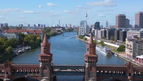 Día-De-Verano-Este-Oeste-Berlín-Frontera-Río-Puente-Alemania