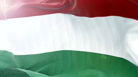 hungary flag slow waving background. 4k close up flag waving. seamless loop