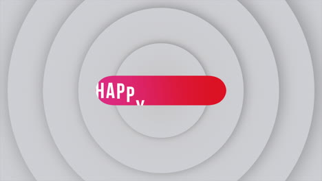 tarjeta circular de cumpleaños con texto rojo