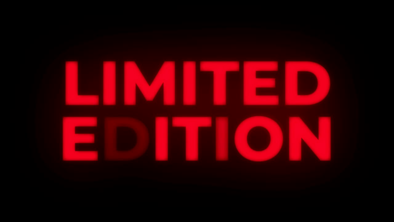 edición limitada de texto parpadeante muestra bucle promocional.