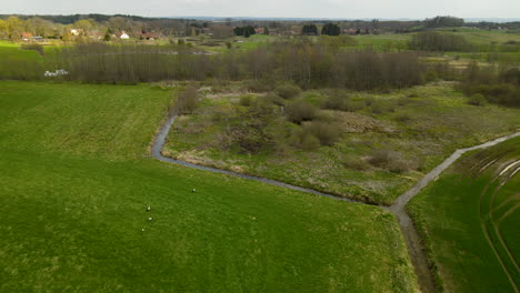 lush green countryside of the rural village of