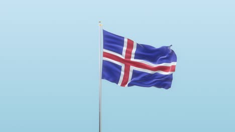 iceland flag with alpha and background with different angle of movement