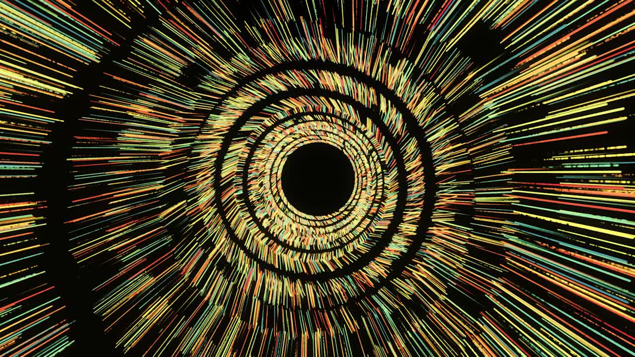 Abstract Colorful Spiral Tunnel