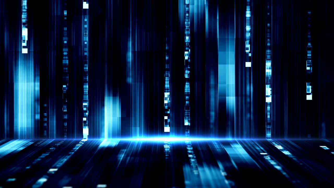 concetto di cyberspace con particelle che cadono. sfondo tecnologico con codice di programmazione.