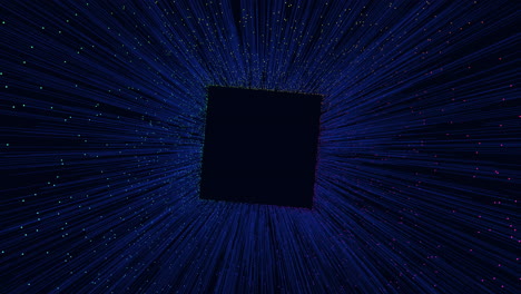 the image showcases a black and blue square with a diagonal line. it seems to be a modern and minimalist artistic design, possibly symbolic or abstract in nature