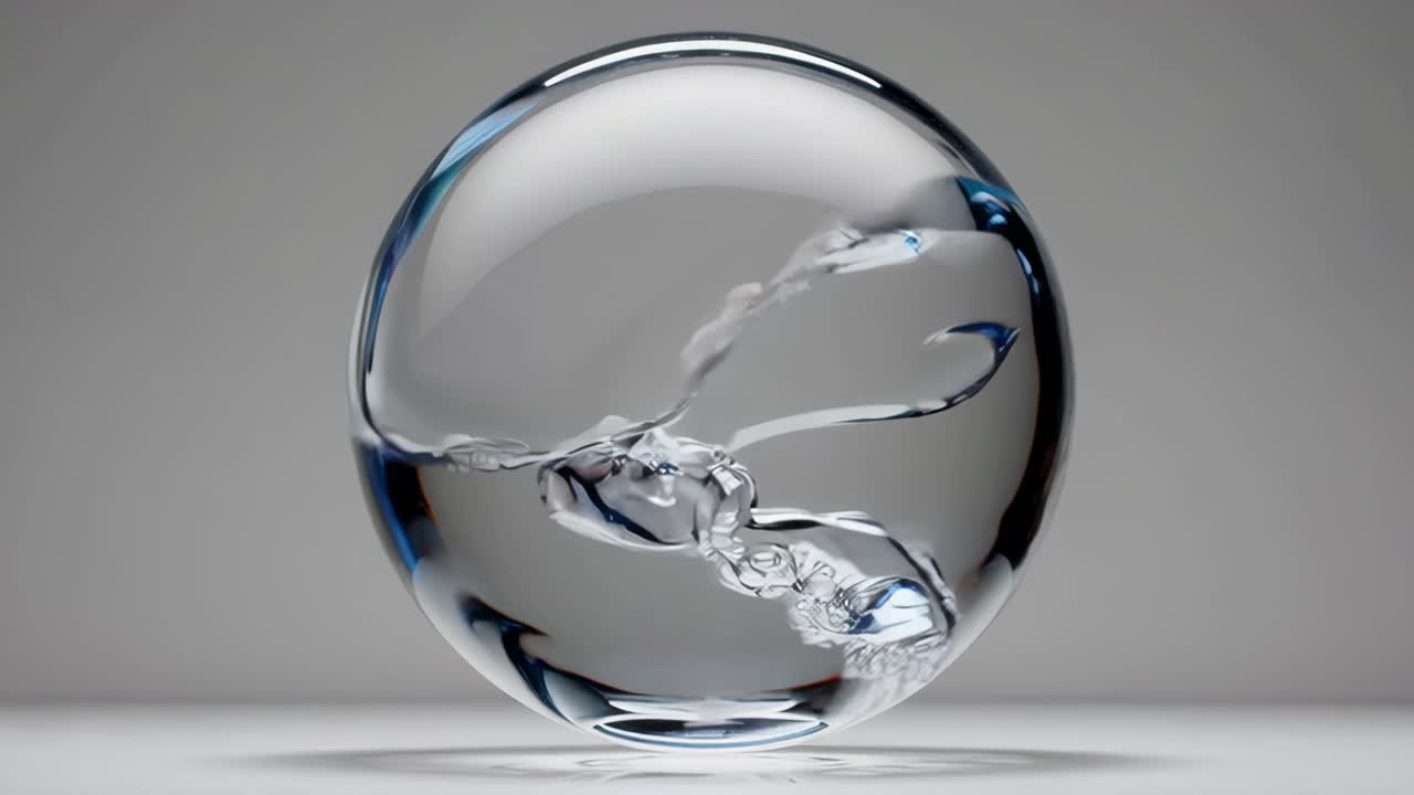 Abstract Glass Sphere with Liquid
