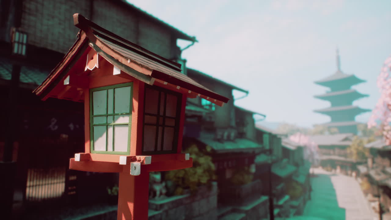 linterna japonesa en un pueblo tradicional