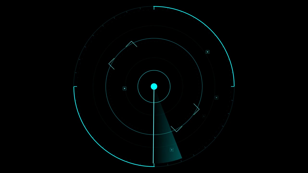 Interfaccia Schermo Radar Digitale con Scansione in Movimento