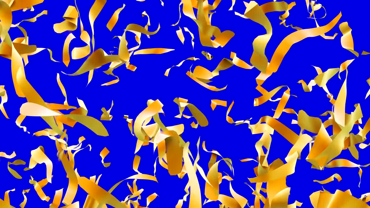 4k 느린 동작에서 크로마 키와 함께 컬러풀한 배경으로 루프 된 콘페티