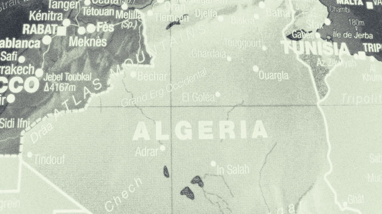 Map of Algeria and North Africa
