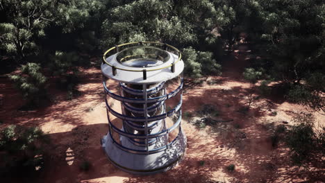 nave espacial futurista en un paisaje desértico