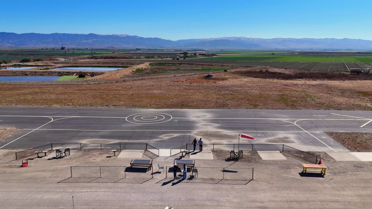 Rural Drone Runway With Markings and Wide Farmland View in Salinas Valley, CA