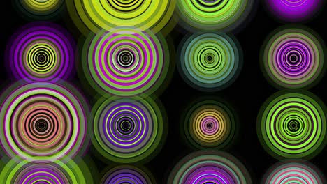 abstract neon animated circle rings video loop background – 4k resolution closeup composition