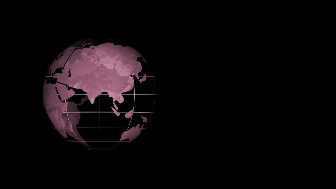 Digital animation of globe icon spinning and success text on arrow icon against black background