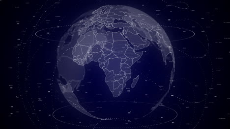 digital globe rotating, zooming in on democratic republic of the congo country