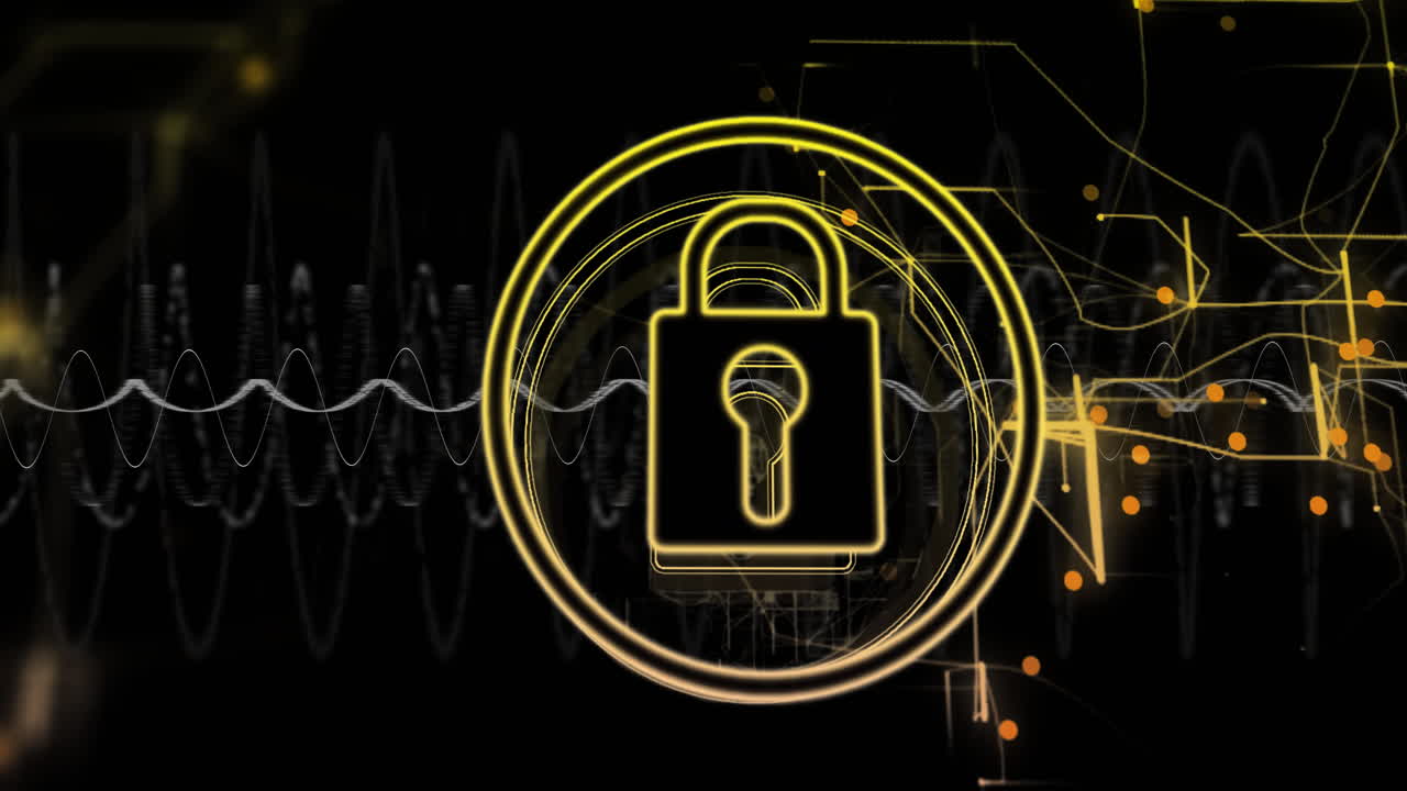 Animation of connections with padlock over yellow spots