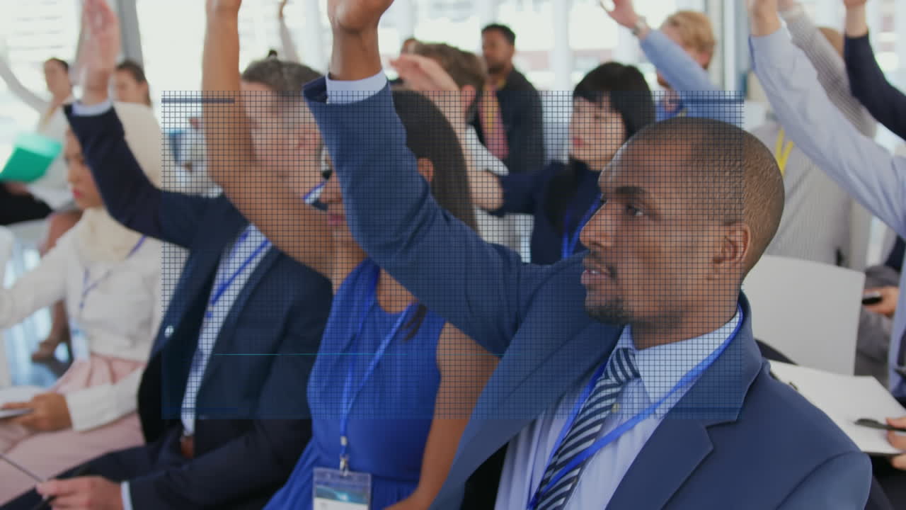 Animation of data processing over diverse business people