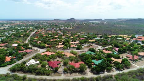 4k aerial reveal of caribbean neighborhood on the island of curacao