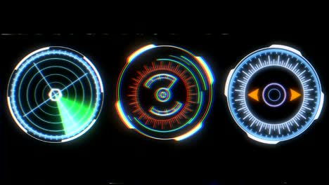 HUD Futuristic Virtual Tree Spin Circles Element.