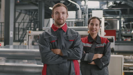 portrait of engineers at factory