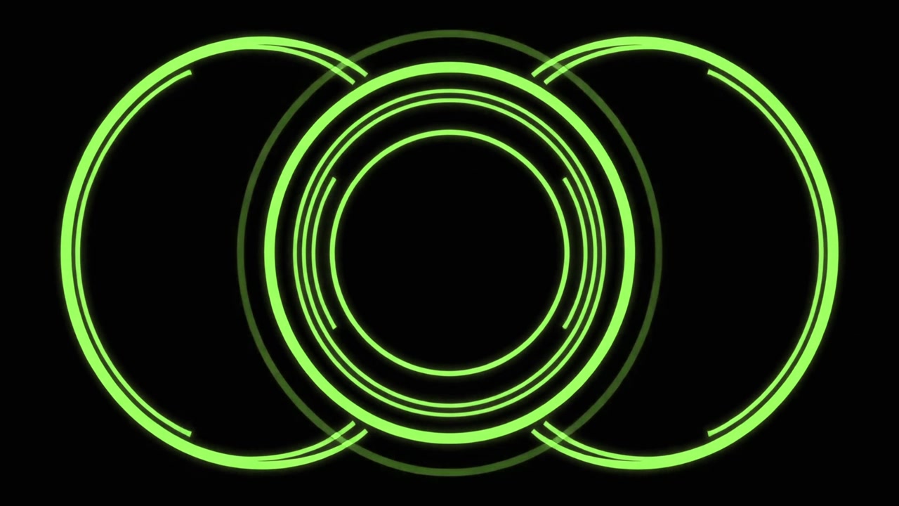 Abstract Green Circular HUD Interface Animation