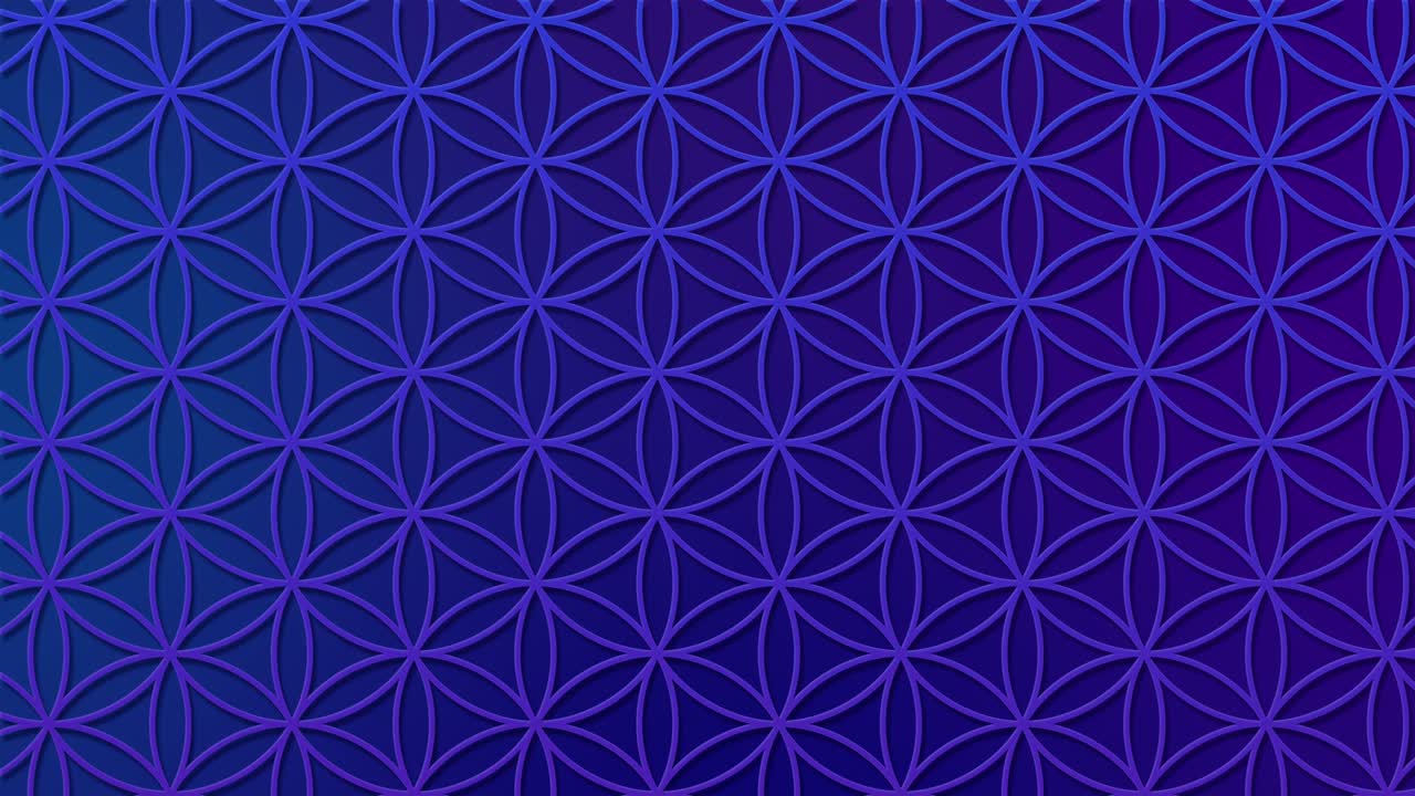 abstract geometric pattern loop animation. seamless background, live wallpaper, dark blue color. circles or flowers shapes, ornament. template for banner, presentation