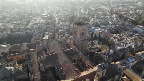 impressive aerial view over granada cathedral, andalusia, spain