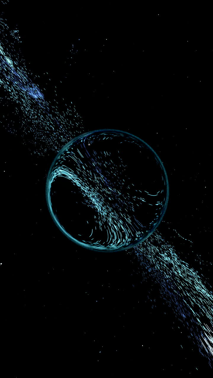Magical particles with abstract shape, 3d rendering.