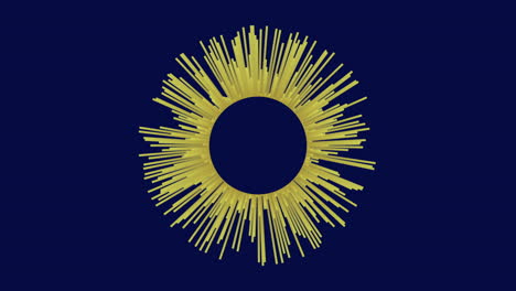 símbolo reluciente de la iluminación círculo dorado con rayos radiantes
