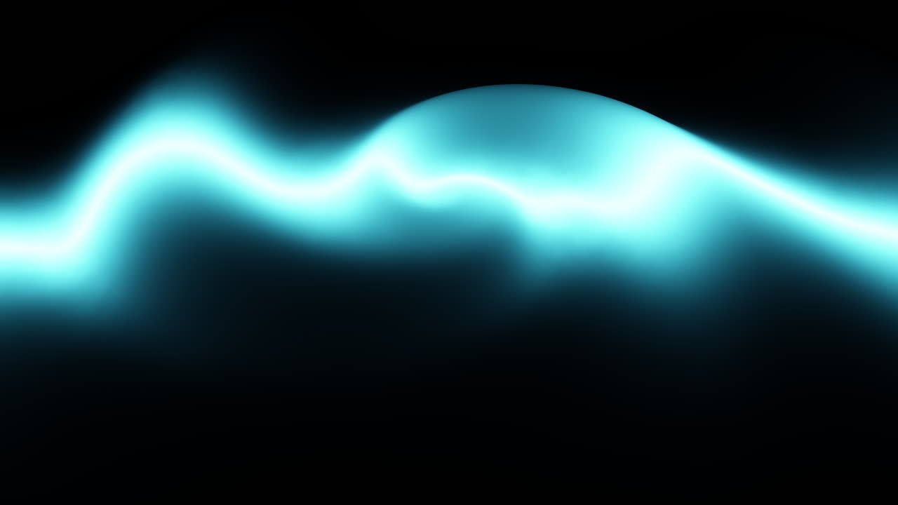 Glowing blue electric wave and light streak moving across a dark background, abstract energy and technology concept for motion graphics, sci fi visuals, and overlays