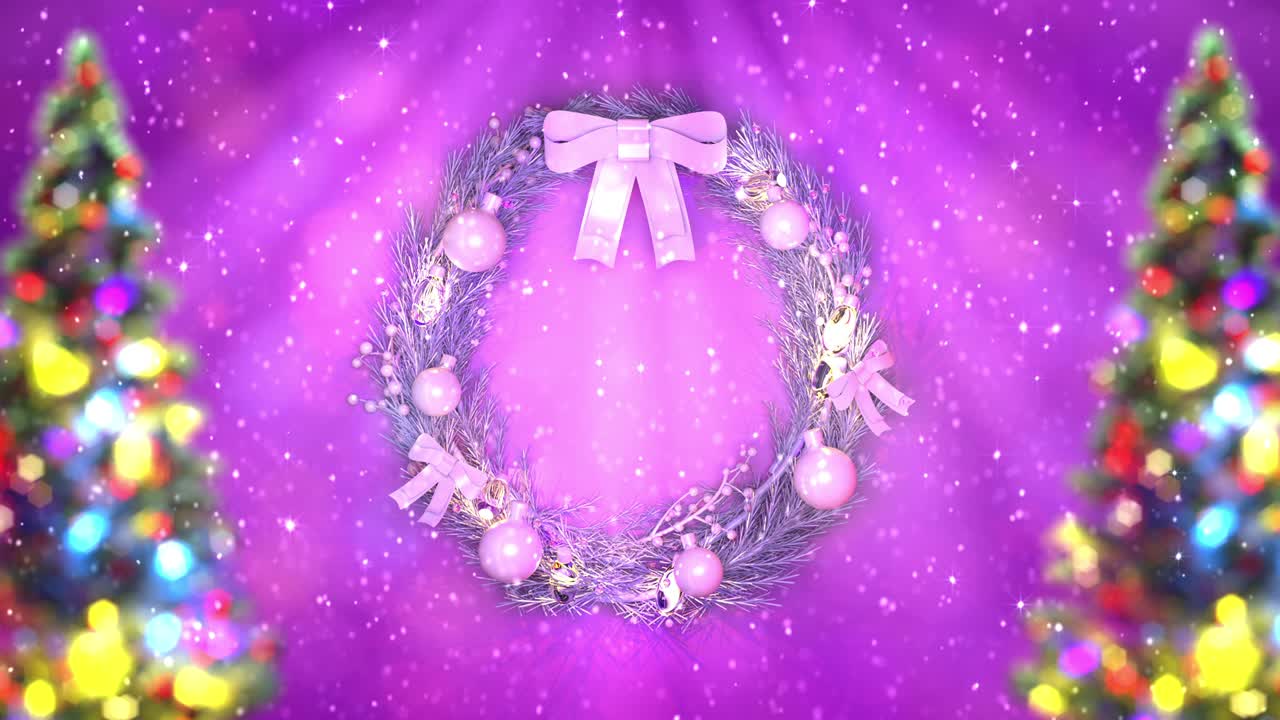 예쁜 크리스마스 꽃받침과 소나무 초점이 분해된 배경