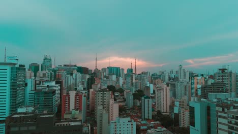 Sao-paulo-bela-vista-sunset-drone-up-sunset