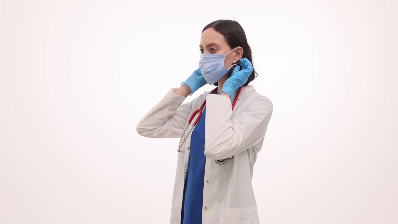 Doctor wearing mask and gloves