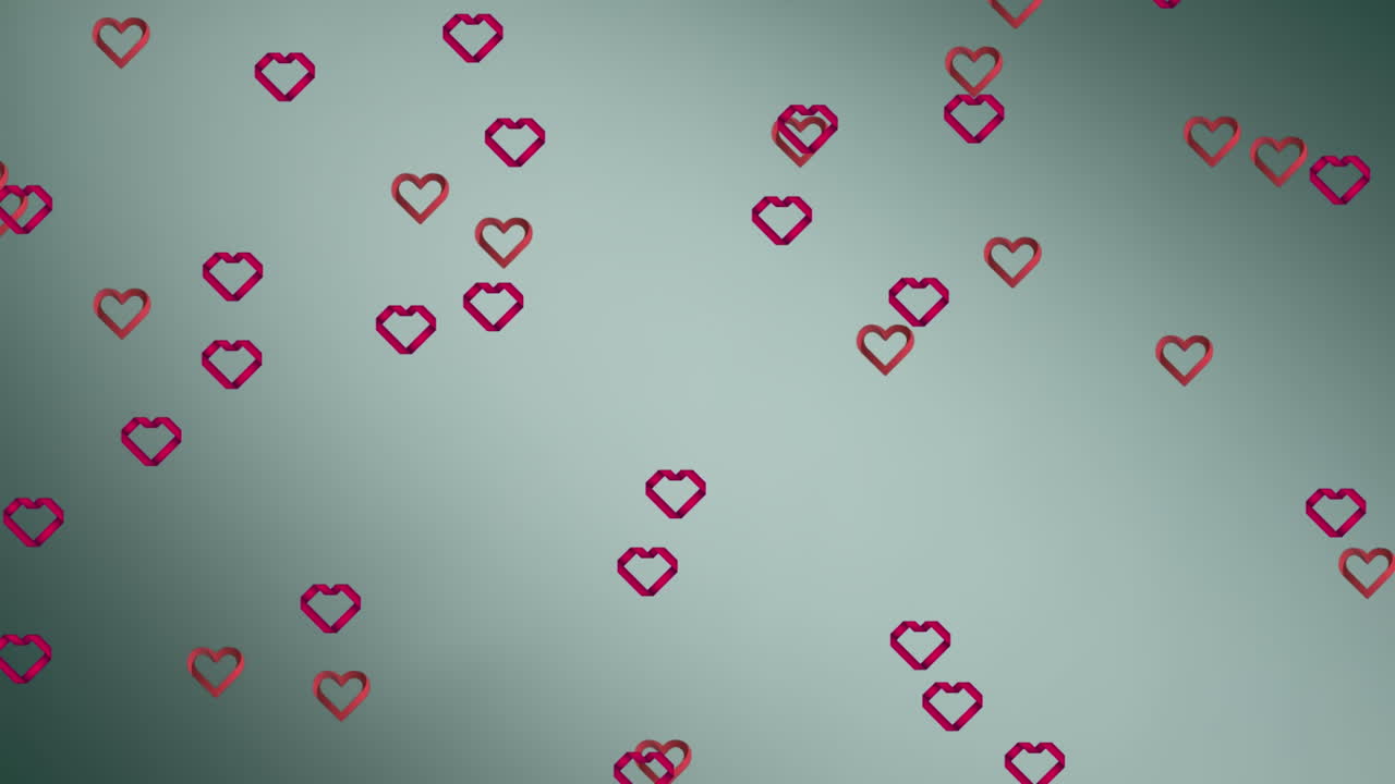 Animazione di cuori che si muovono su sfondo grigio