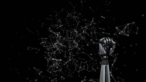 Robot-arm-on-a-background-filled-with-constellations