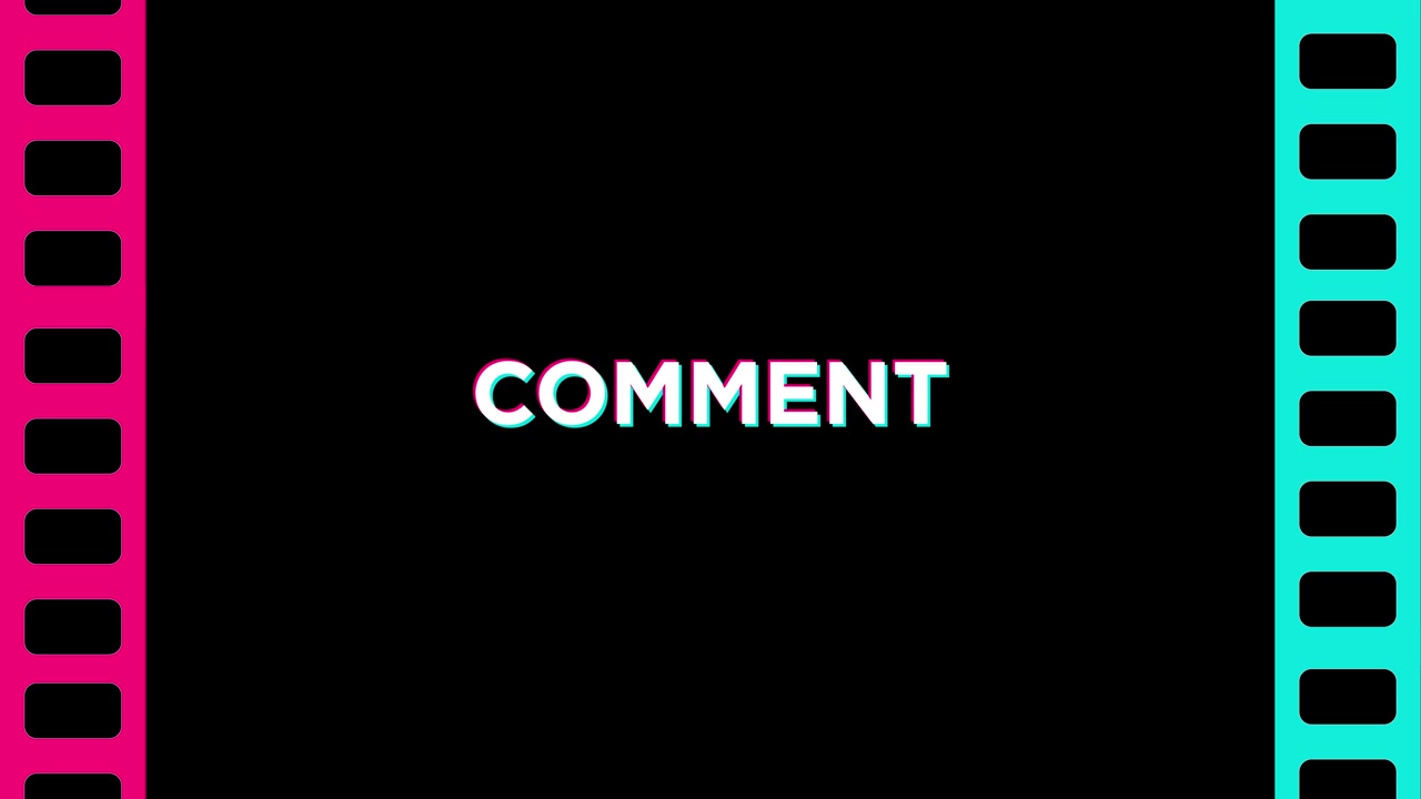 Social Media Call to Action with Glitch Effect and Film Strip