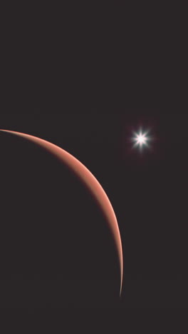 impresionante vista de marte y el sol desde el espacio