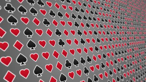 playing card suits hearts diamonds clubs spades pattern close up