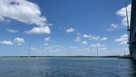 Flock-Of-Birds-Fly-Over-Bridge-To-Boat-Dock_IPhonepro12max_4k30fps