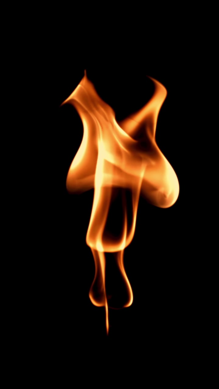 Abstract Fire Flame Burning on Black Background