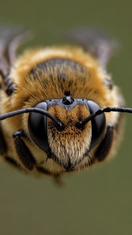 extreme close-up of a bee's head