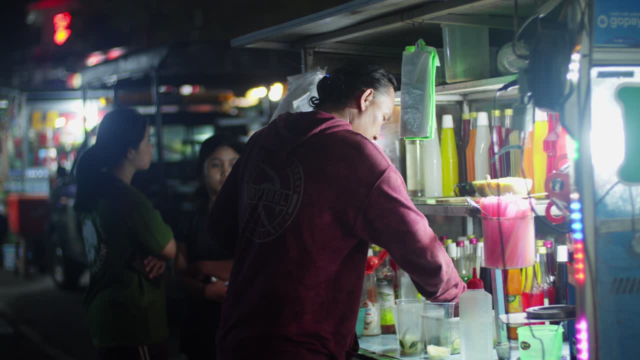 Street Food Vendor at Night Market