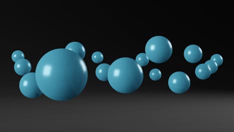 blue balls on a black background. minimal motion graphic seamless loop animation