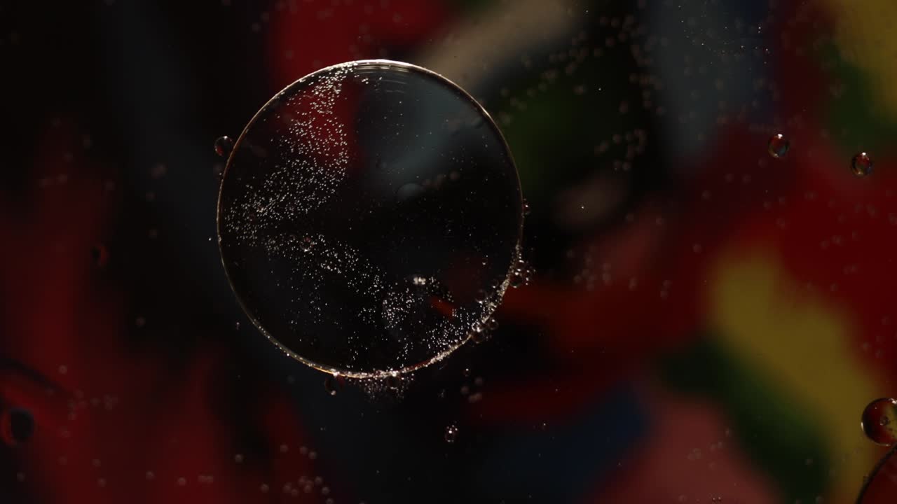 행성 우주 우주 추상적인 배경 추상적인 분자 구조 물 거품 공기 또는 분자의 거시 촬영 추상적인 공간 배경 선택적 초점