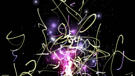 partículas digitales abstractas ondas y líneas movimiento de flujo