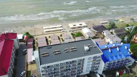 odessa, ukraine - august 2017: aerial view over resorts and beachfront travel location
