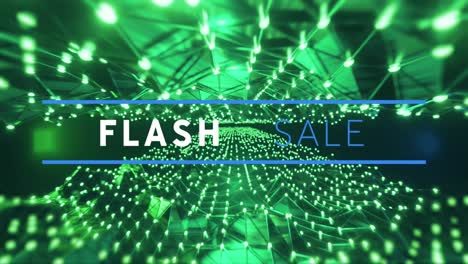 Animation-Von-Flash-Sale-Texten-über-Ein-Netzwerk-Grüner-Lichter