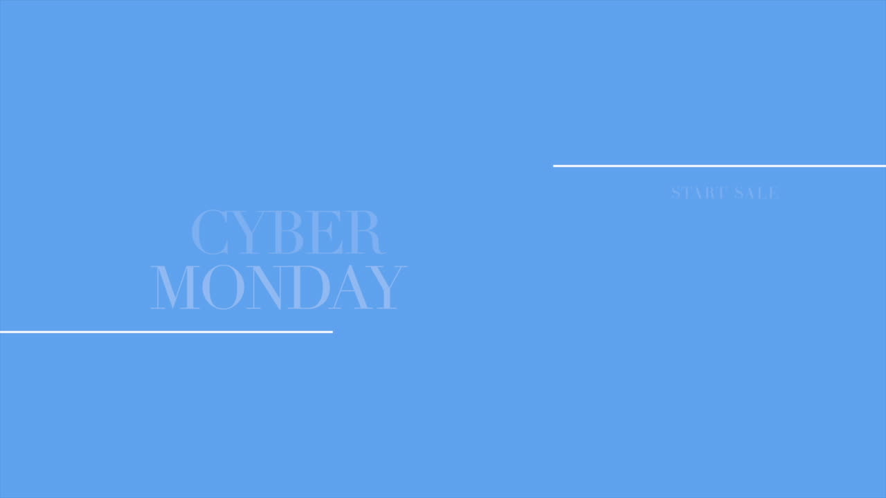 흰색 선이 있는 파란색 그라데이션의 사이버 월요일